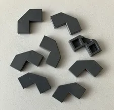 Lego 8x New Pieces Tile 2x2 Corner w/ Cut Corner DARK BLUISH GREY #27263