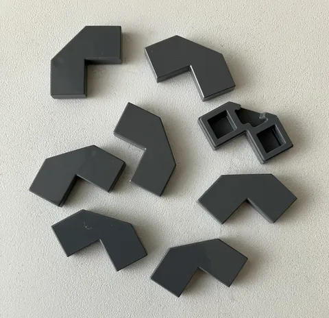 Lego 8x New Pieces Tile 2x2 Corner w/ Cut Corner DARK BLUISH GREY #27263