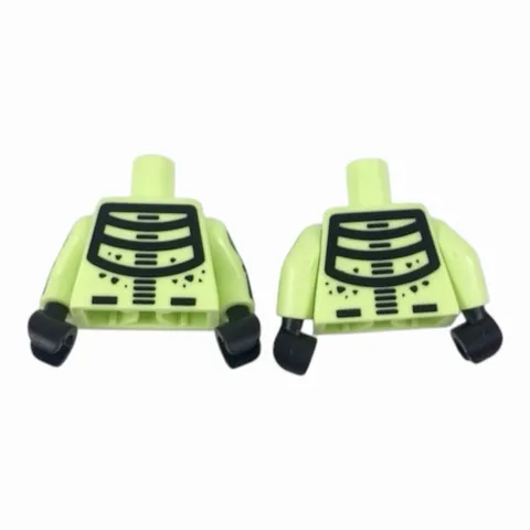 LEGO Minifigure Torso Skeleton Pattern / Yellowish Green