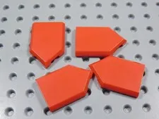 LEGO Lot of 4 Red 2x3 Smooth Pentagon Tiles Plates BD