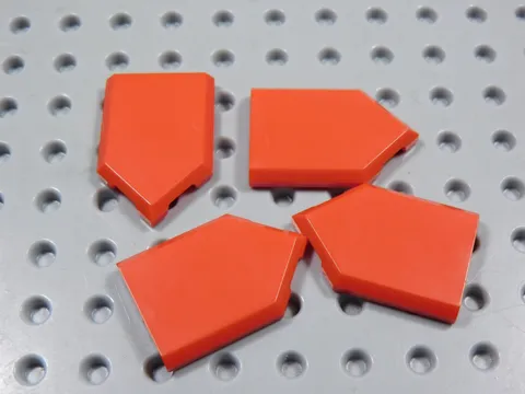LEGO Lot of 4 Red 2x3 Smooth Pentagon Tiles Plates BD