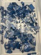 9 oz. Mixed Dark Blue Legos - standard blocks and unique pieces