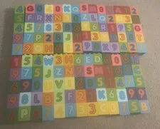 Lego Duplo - Lot Of (135) Number And Letter 2x2x2 Painted Brick Pieces *