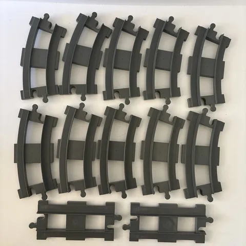 12 Lego Duplo Grey Train Track Straight Curve Lot