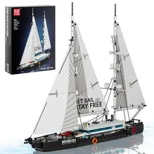 10194 clamping blocks ship building blocks sailing ship with fabric sails large ketch...