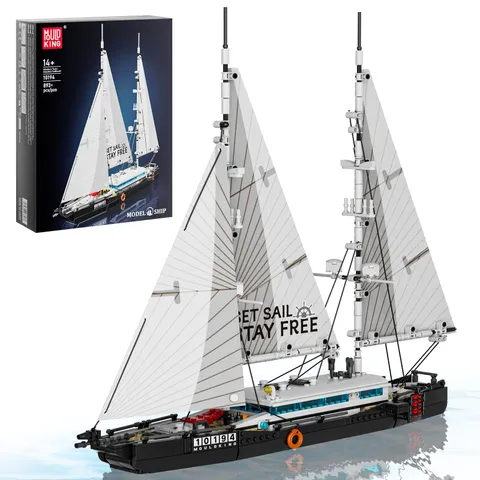 10194 clamping blocks ship building blocks sailing ship with fabric sails large ketch...