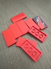 LEGO Tile 2 x 4 (87079 / 113479) 9 Pieces Red