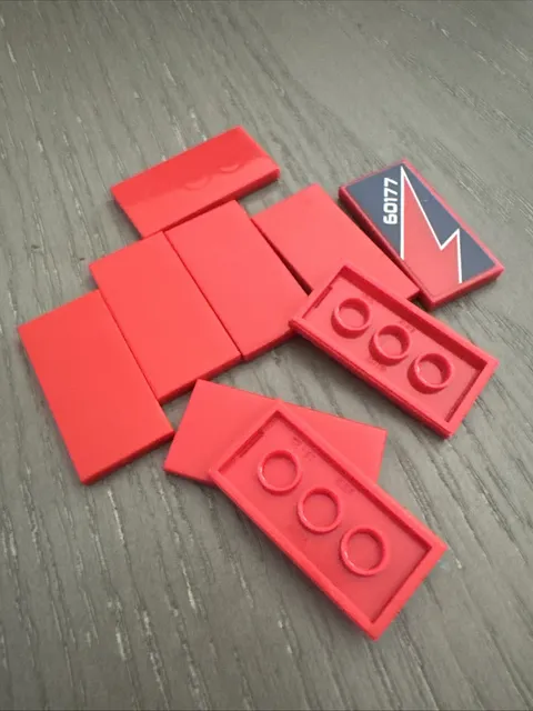 LEGO Tile 2 x 4 (87079 / 113479) 9 Pieces Red