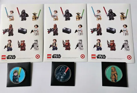 LEGO Star Wars set of 3 Collectable Coin- Target Exclusive w/ 3 sticker sheets
