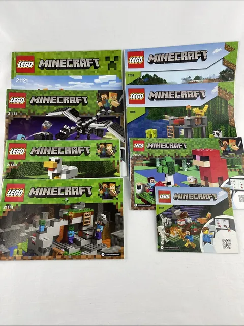 Lego Instruction Manuals Books ONLY Lot Of 8 Minecraft 21121 21159 21158 21151