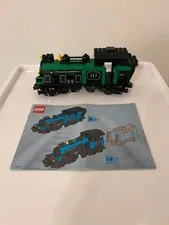 LEGO 9V Trains: Large Locomotive (3741) in Green (3744).  Includes instructions