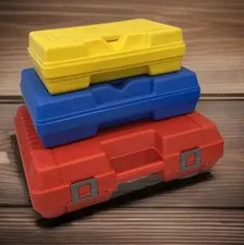 3 Vintage 1980s Lego Case Boxes Interlego AG