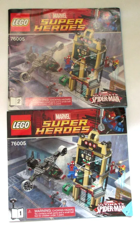 Two Lego Marvel Super Heroes Spider-Man Daily Bugle  Instruction Manuals Only