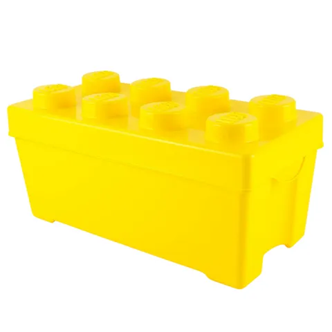 LEGO® Storage Box Yellow with Lid Stackable - Medium 8 Studs - NEW