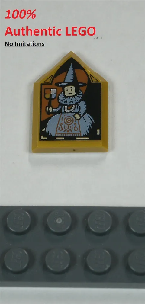 LEGO NEW 2x3 Pearl Gold Tile Elizabeth Burke Portrait (1x) 616282 Brick 35341