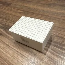 LEGO x IKEA  White Plastic Storage Box with Studded Lid  Compartment Organizer