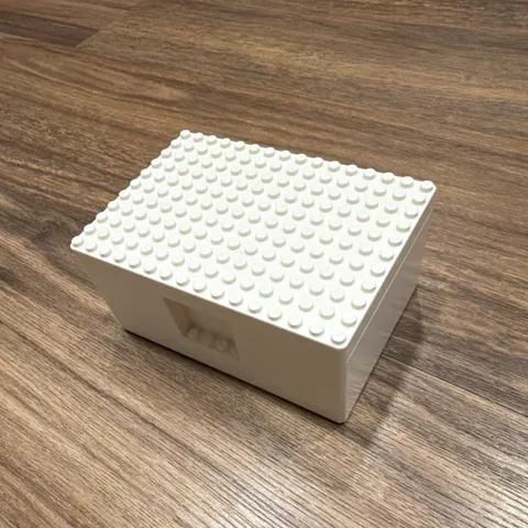LEGO x IKEA  White Plastic Storage Box with Studded Lid  Compartment Organizer