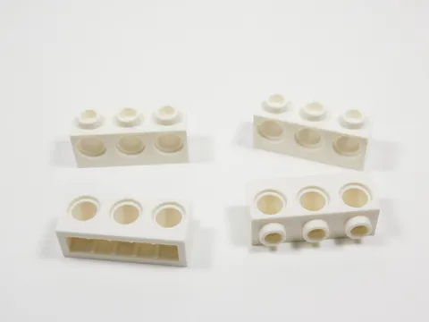 LEGO Lot of 4 White 1x4 Technic Bricks w/ Holes S4