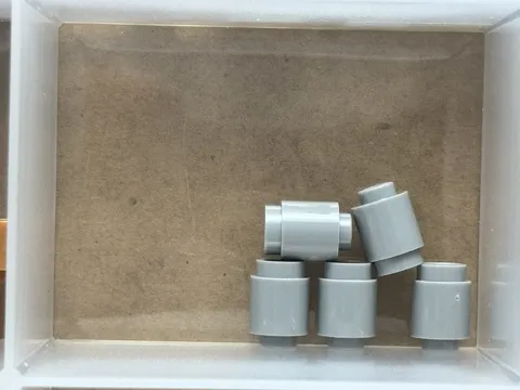LEGO Parts - Light Bluish Gray Brick, Round 1 x 1 - No 3062 - QTY 5