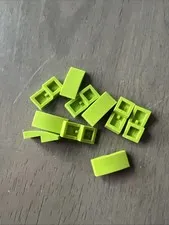LEGO 11477 Lime Green Slope, Curved 2 x 1 x 2/3 - 10 Pieces