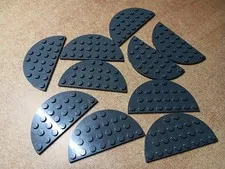 LEGO BULK LOT 10 DARK BLUISH GRAY HALF ROUND PLATE 4X8 #22888