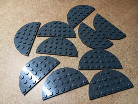 LEGO BULK LOT 10 DARK BLUISH GRAY HALF ROUND PLATE 4X8 #22888