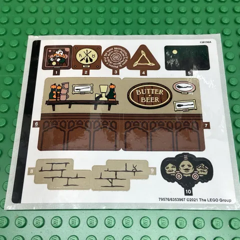 LEGO Sticker Sheet for Set 76388 Sheet #2 Hogsmeade Village Visit New Authentic