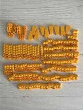 LEGO BRIGHT LIGHT ORANGE LOT 128 PCS 2X1 2X2 6X1 INVERTED SLOPE BRICK VARIETY