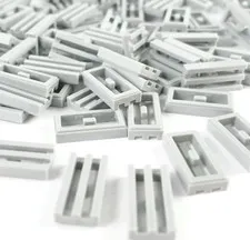 100 Pieces LEGO®  1 x 2 Grille Radiator w bottom groove Light Bluish Grey 2412 b