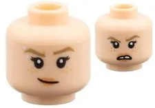Lego New Head Minifigure Nougat Female Silver Piercing Spider Gwen sp4