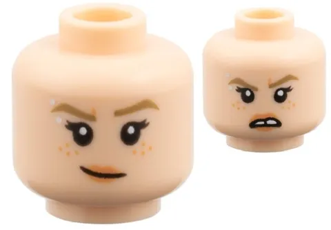 Lego New Head Minifigure Nougat Female Silver Piercing Spider Gwen sp4