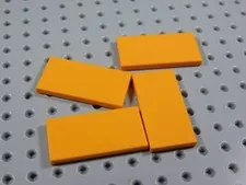 LEGO Lot of 4 Orange 2x4 Smooth Tiles Plates BA