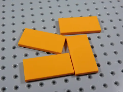 LEGO Lot of 4 Orange 2x4 Smooth Tiles Plates BA