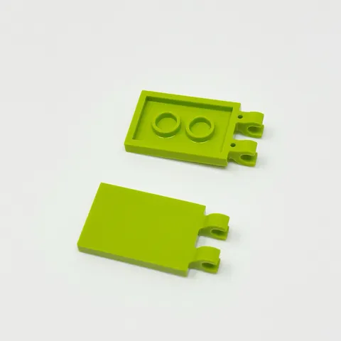 30350b LEGO Parts Tile Modified 2x3 w/ Thick Open O Clips LIME (2)