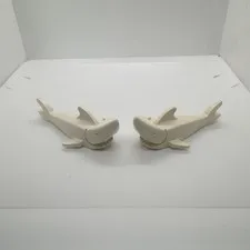 2x Lego Vintage White Shark Figure Classic Town Divers Ocean Deep Sea Animal