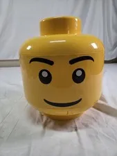 Lego Boy Head Storage Container Stackable Yellow 