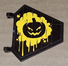 Lego Evil Pumpkin Flag DC Batman Sign Brown Yellow Scarecrow Part # x1435pb027