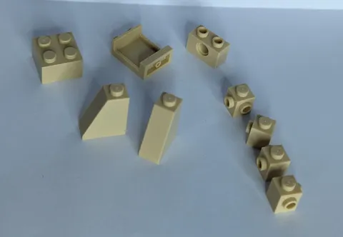 Lot 9 Mixed Pieces Tan LEGO Mixed Pieces 87552 3700 26604