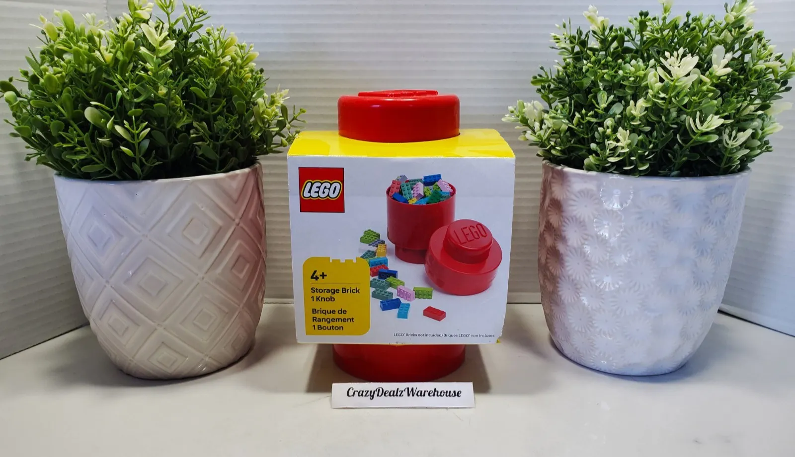 LEGO Stackable Storage Brick with knob Container Round Red  4030 ⭐ NEW