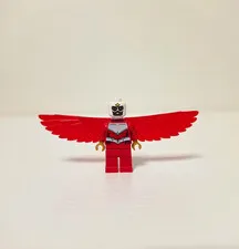LEGO Falcon Red Wings Minifigure Super Heroes Avengers 76018 Missing Hair