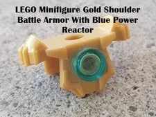 LEGO Minifigure Gold Shoulder Battle Armor With Blue Power Reactor