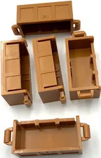 Lego 5 New Medium Nougat Container Treasure Chest Bottoms Parts