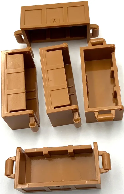 Lego 5 New Medium Nougat Container Treasure Chest Bottoms Parts