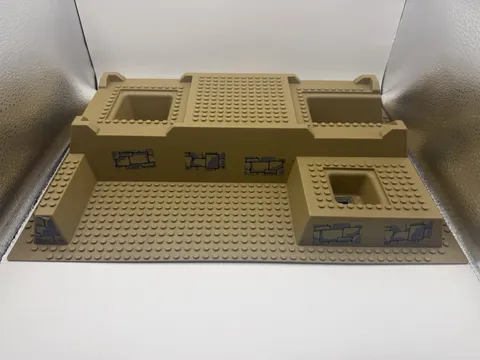 LEGO Part 51542pb003 - Raised Baseplate, Stone Wall Pattern, tan - 1pc