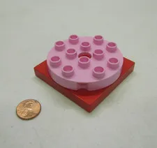 Lego Duplo Red & Pink Turntable Swivel Turn Table Block Specialty Part
