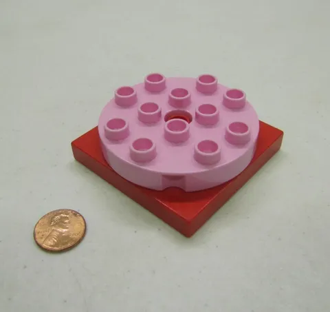 Lego Duplo Red & Pink Turntable Swivel Turn Table Block Specialty Part