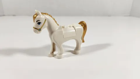 LEGO DISNEY PRINCESS CINDERELLA WHITE HORSE BLUE EYES GOLD MANE TAIL 41146