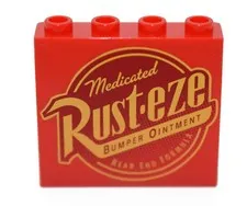 LEGO Cars Red 1x4x3 Printed Panel Rust-eze Bumber Ointment 10745 10732 6185461