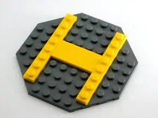 2 LEGO Landing H - Helicopter Base 10x10 Octagonal Plate Police Station (7498)