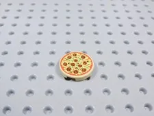 LEGO Tan Round 2x2 Printed Pizza Tile Plate Food Minifig AZ